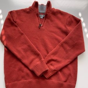 Eddie Bauer Mens Mock Neck Sweater With Quarter Zipper